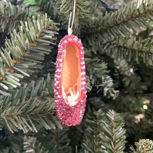 Pink Crystal Pavé Mini Ballet Shoe Ornament BNIB